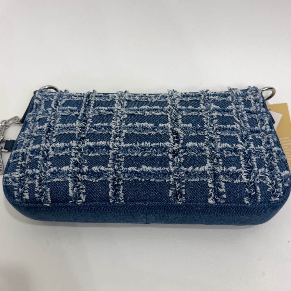 Michael Kors Empire Medium Frayed Denim Chain-Link Pochette handbag.
.NWT - Picture 4 of 12